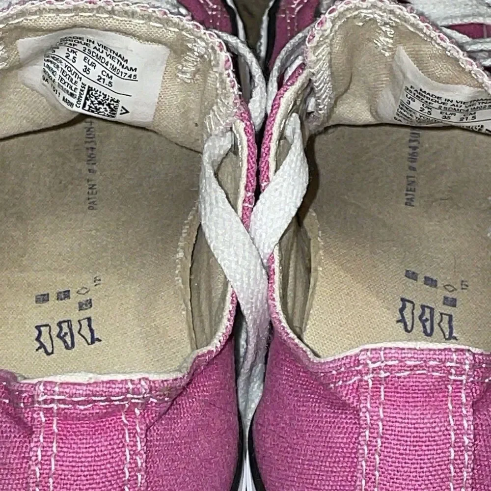 Converse All Star Pink Low Top Sneaker Shoes Unisex Youth Size 3